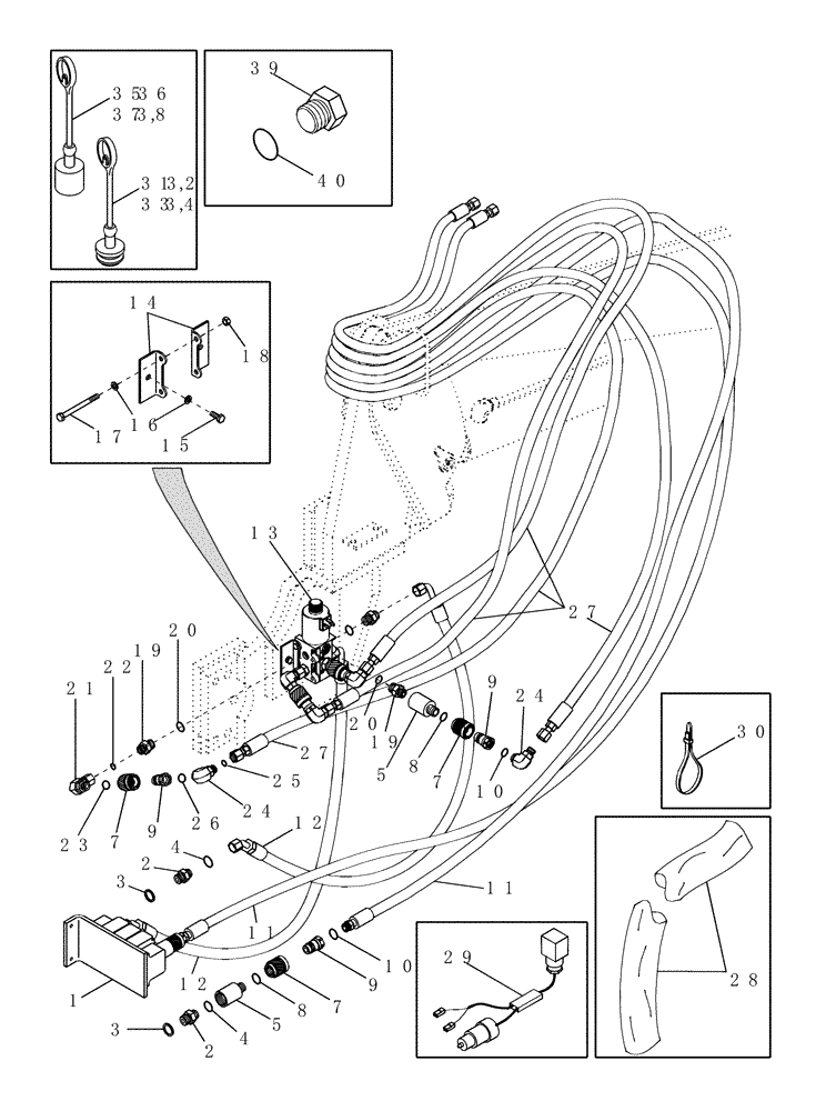 Схема запчастей Case IH LX152 - (08-06) - HYDRAULICS - MID MOUNT (2 FUNCTION STANDARD QUICK CONNECT AND 3RD FUNCTION DIVERTER KIT) (08) - HYDRAULICS