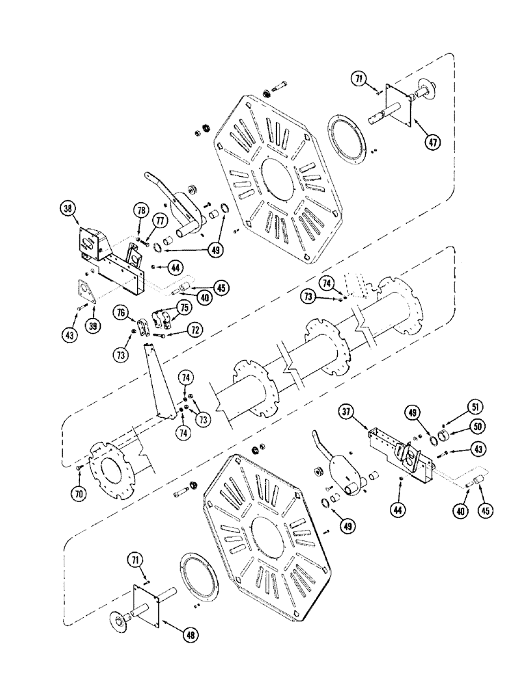Схема запчастей Case IH 1010 - (9A-24) - 6 BAT REEL, PLASTIC TINES, 22.5, 25.0 AND 30.0 FOOT HEADER (58) - ATTACHMENTS/HEADERS