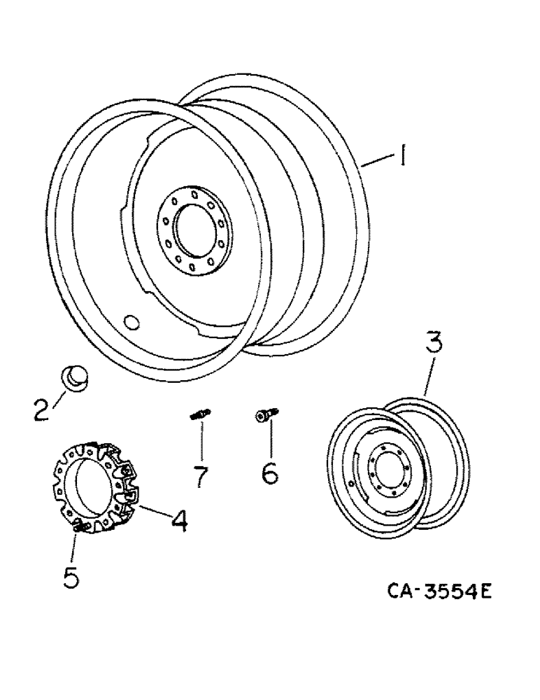 Схема запчастей Case IH 1460 - (15-01) - WHEEL AND TRACTION, MAIN AND STEERING WHEEL RIMS AND DISC Wheels & Traction