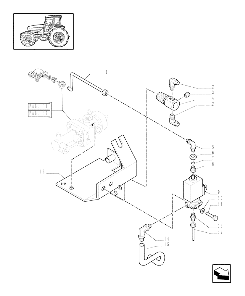 Схема запчастей Case IH MXM120 - (1.68.6/01[08]) - (VAR.385) TRAILER AIR BRAKE GERMANY - BRACKET AND RELEVANT PARTS - C5339 (05) - REAR AXLE