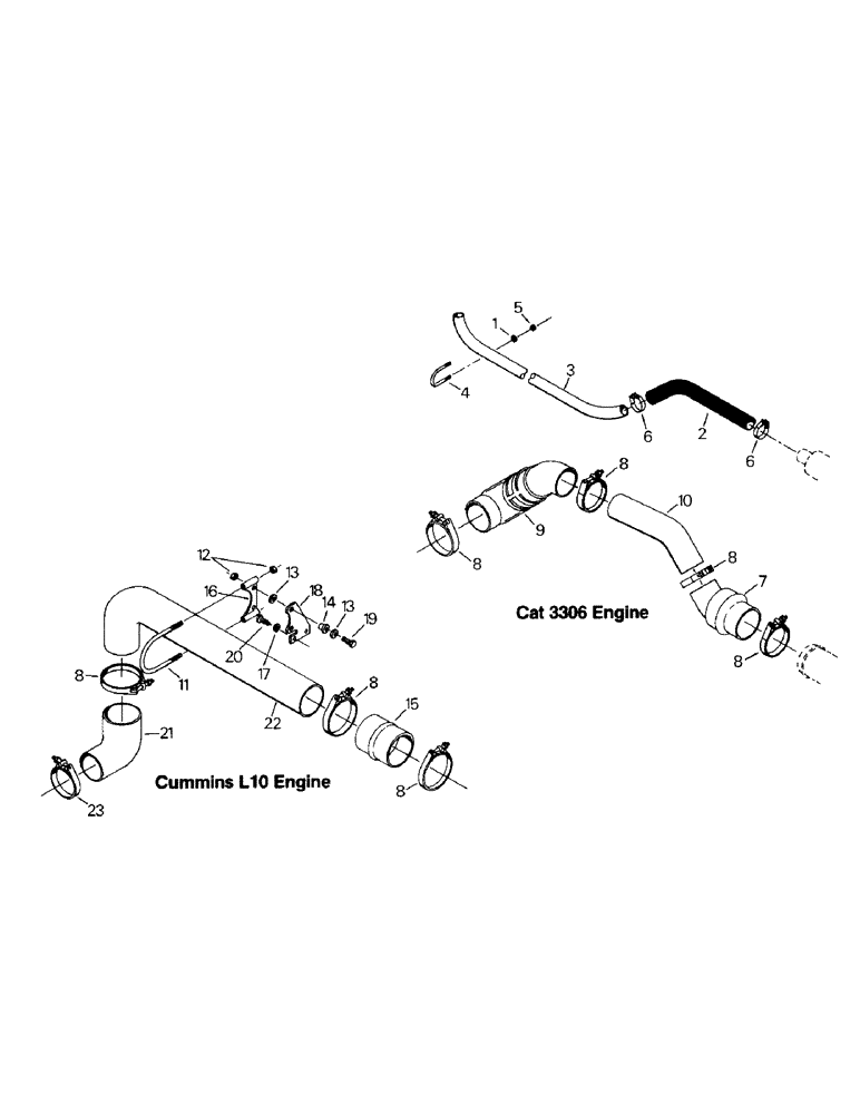 Схема запчастей Case IH SM-325 - (04-17) - AIR INTAKE SYSTEM, CAT 3306 AND CUMMINS L10 ENGINES (04) - Drive Train