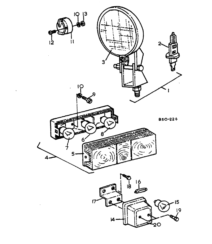 Схема запчастей Case IH 884 - (08-056) - LIGHTS - DE-LUXE CAB (06) - ELECTRICAL