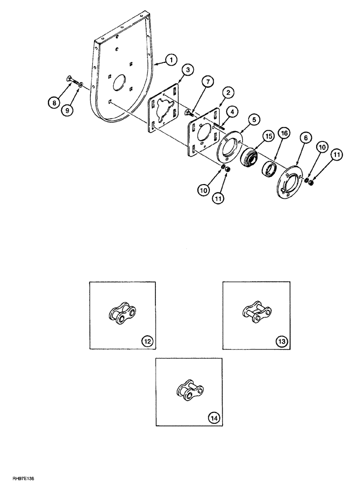 Схема запчастей Case IH 2366 - (09D-06[04]) - GRAIN ELEVATOR, OUTER BOOT AND ELEVATOR SLIDE ADJUSTER WITH AFS (16) - GRAIN ELEVATORS & AUGERS