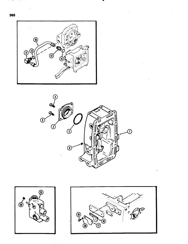 Схема запчастей Case IH 1070 - (0368) - HYDRAULIC PARTS WITHOUT PTO (06) - POWER TRAIN