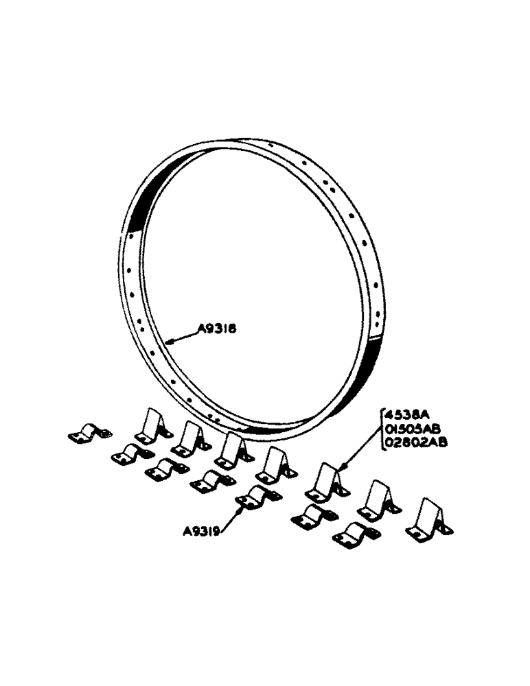 Схема запчастей Case IH 700 - (133) - EXTENSION RIMS FOR STEEL REAR WHEELS, FOR GENERAL PURPOSE TRACTORS (06) - POWER TRAIN