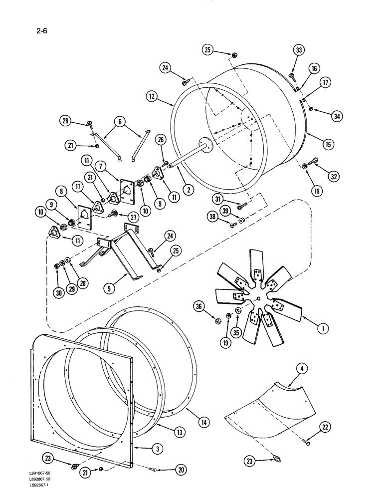Схема запчастей Case IH 1670 - (2-06) - ROTARY AIR SCREEN (01) - ENGINE