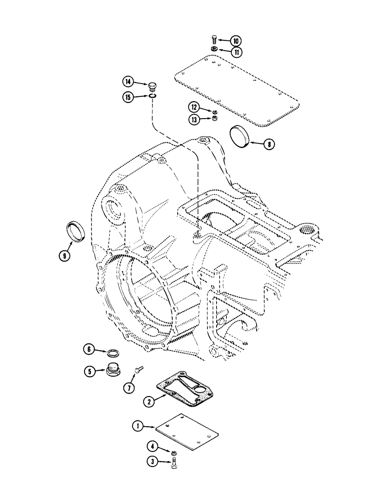Схема запчастей Case IH 2090 - (6-212) - TRANSMISSION COVERS AND HARDWARE, TRACTORS WITHOUT HITCH (06) - POWER TRAIN
