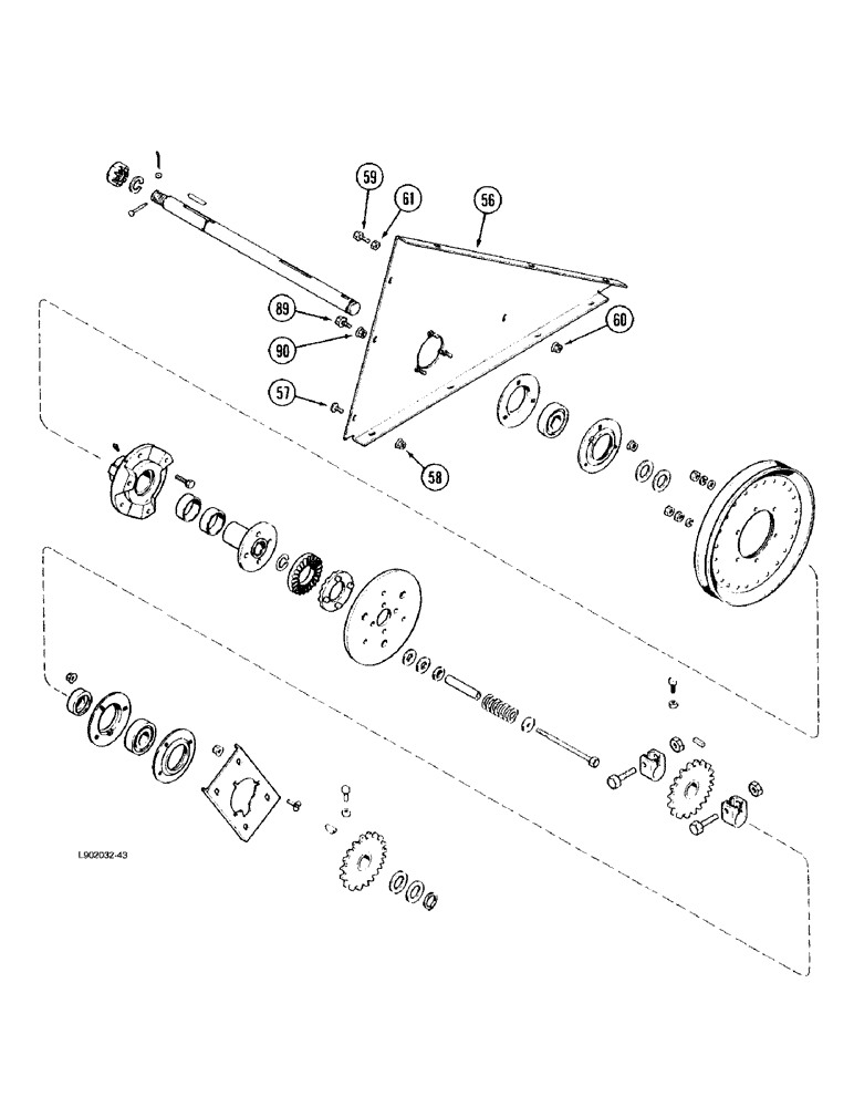 Схема запчастей Case IH 1670 - (9D-26) - ELEVATOR DRIVE JACKSHAFT, (CONT) (16) - GRAIN ELEVATORS & AUGERS