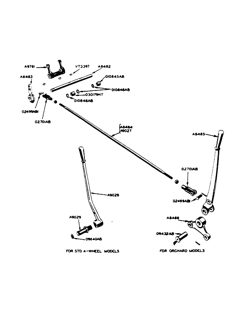 Схема запчастей Case IH 400-SERIES - (109) - ENGINE HAND CLUTCH THROWOUT PARTS, REGULAR FOR ORCHARD AND SPECIAL FOR STANDARD 4-WHEEL TRACTORS (06) - POWER TRAIN