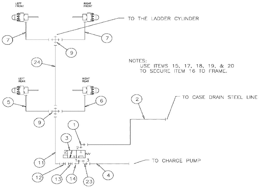 Схема запчастей Case IH SPX3310 - (06-006) - PARK BRAKE GROUP - BEFORE SERIAL #7440 Hydraulic Plumbing