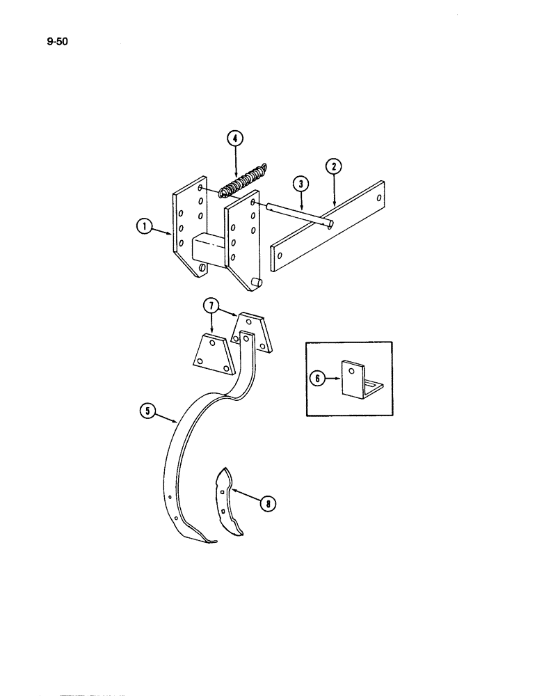 Схема запчастей Case IH 496 - (9-50) - CENTER TOOTH (09) - CHASSIS/ATTACHMENTS