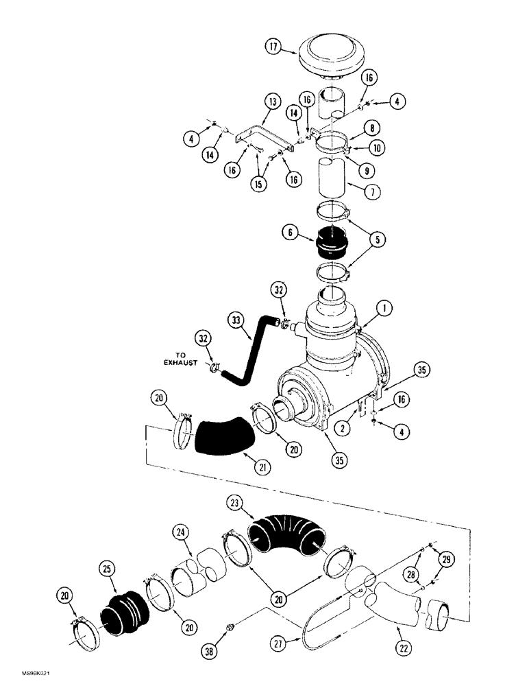 Схема запчастей Case IH 9390 - (2-10) - AIR INDUCTION SYSTEM (02) - ENGINE