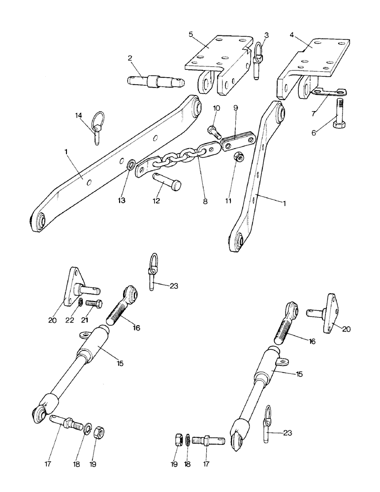 Схема запчастей Case IH 1390 - (L-04) - LOWER LINKS AND STABILIZER BARS (09) - IMPLEMENT LIFT