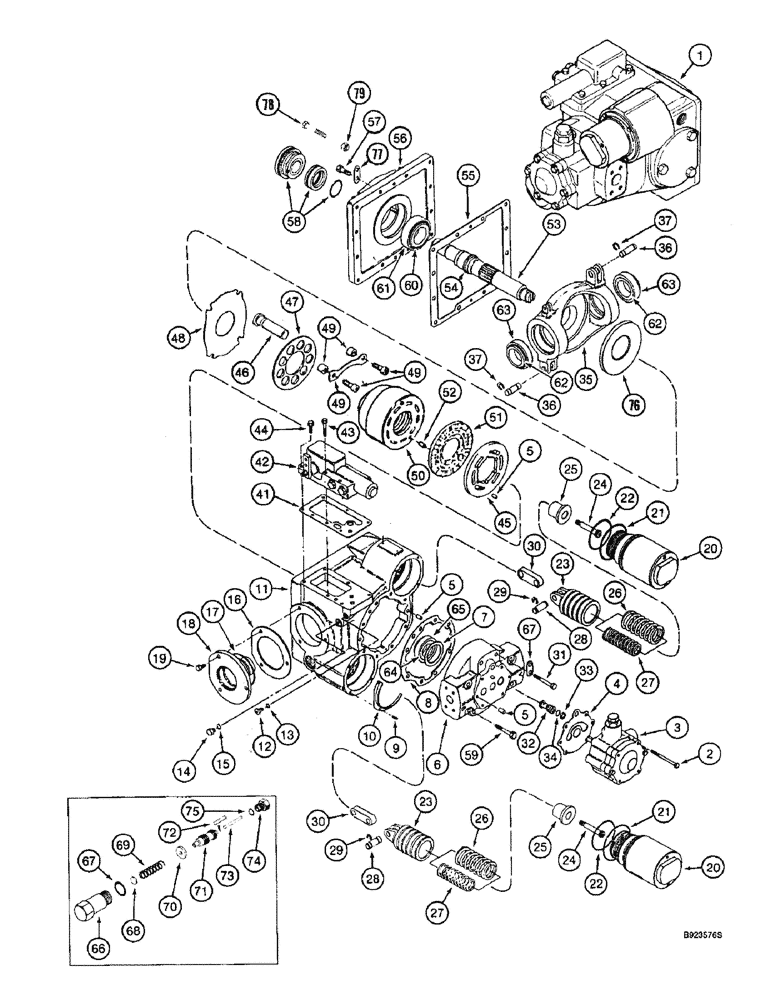 Схема запчастей Case IH 2166 - (6-18) - HYDROSTATIC PUMP ASSEMBLY (03) - POWER TRAIN