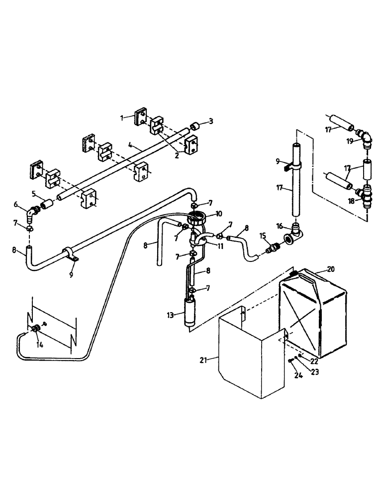 Схема запчастей Case IH 7700 - (A11-17) - WINDSCREEN WASHER Mainframe & Functioning Components