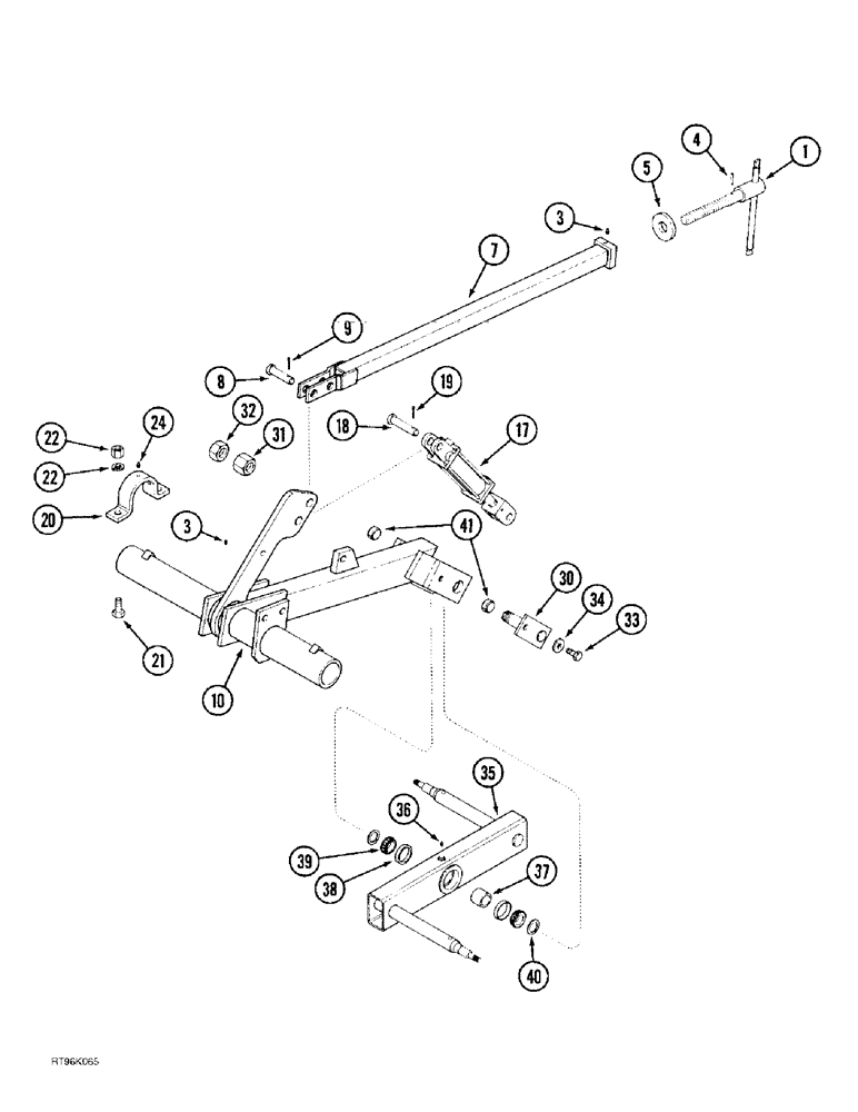 Схема запчастей Case IH 4300 - (9-024) - 6 FOOT WING FRAME, AXLES AND DEPTH CONTROL (09) - CHASSIS/ATTACHMENTS