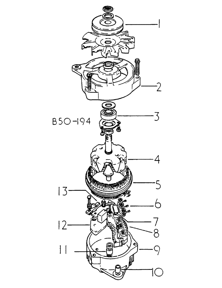 Схема запчастей Case IH 784 - (08-059) - ALTERNATOR, AC DELCO (06) - ELECTRICAL