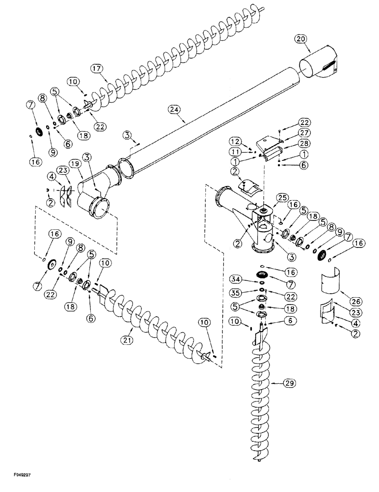 Схема запчастей Case IH 1260 - (9A-030) - DISCHARGE ASSEMBLY, DISCHARGE, INNER ELBOW (12) - CHASSIS