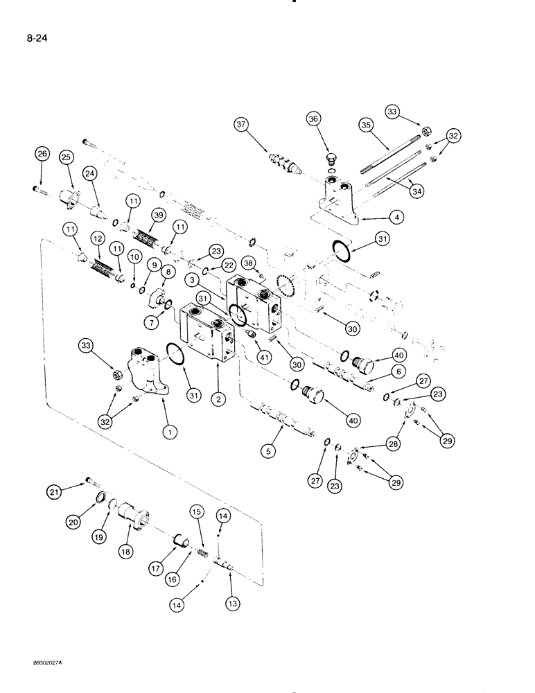 Схема запчастей Case IH 710 - (8-24) - CONTROL VALVE, THREE SPOOL (08) - HYDRAULICS