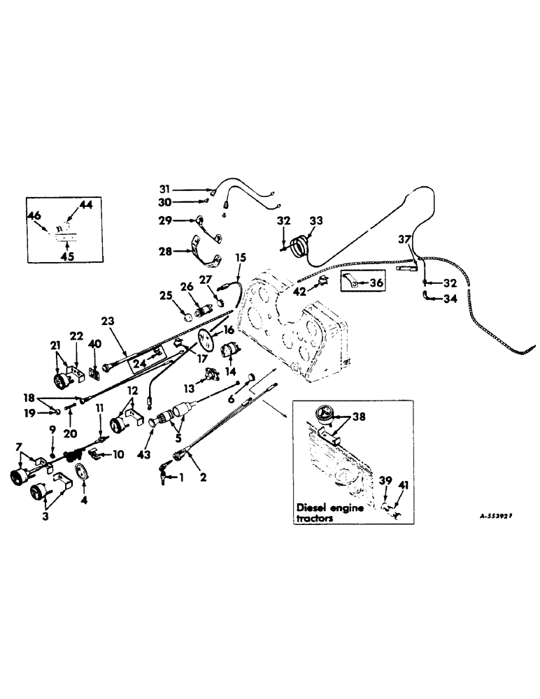 Схема запчастей Case IH 460 - (230) - ENGINE CONTROLS, INSTRUMENTS AND INSTRUMENT PANEL, ENGINE CONTROLS & INSTRUMENTS, FARMALL 460 SERIES Engine Controls
