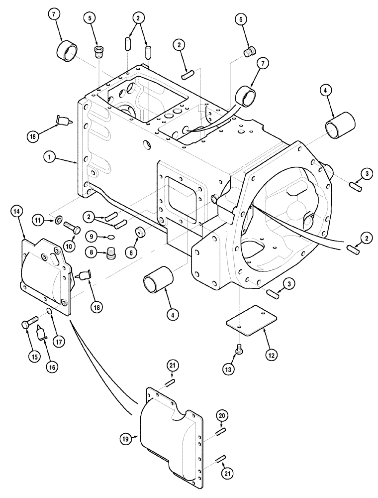 Схема запчастей Case IH CX100 - (06-02) - CLUTCH HOUSING (06) - POWER TRAIN
