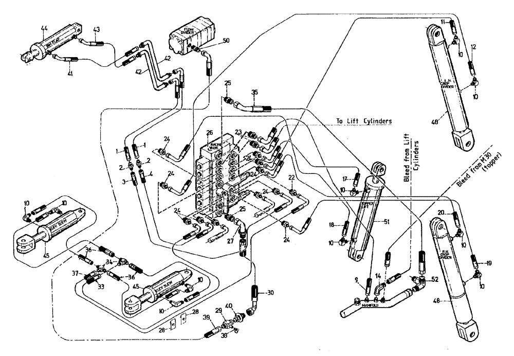 Схема запчастей Case IH 7700 - (B05[56]) - HYDRAULIC CIRCUIT, RACINE UP TO AND INCLUDING SERIAL # 7659 Hydraulic Components & Circuits