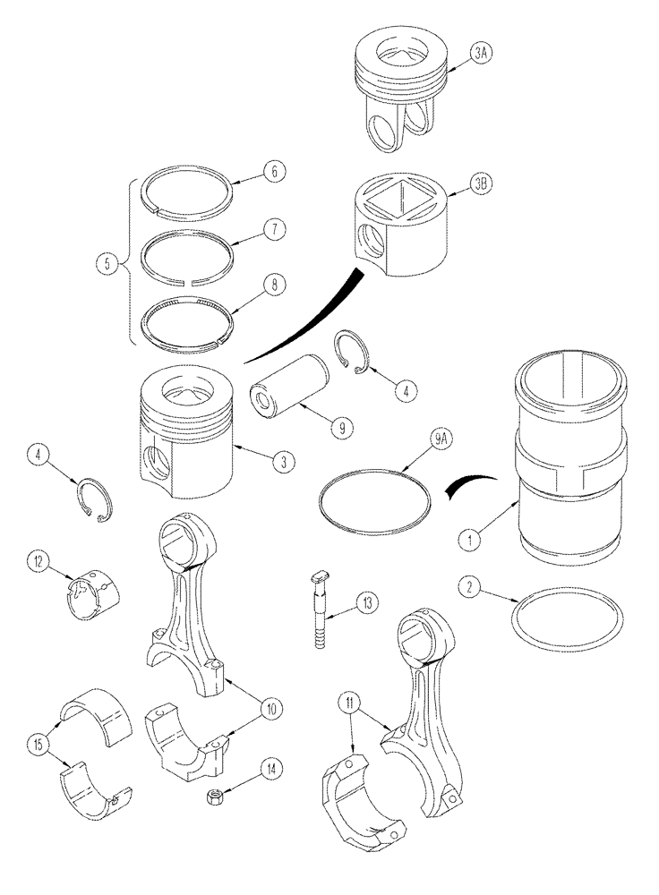 Схема запчастей Case IH STX325 - (02-27) - PISTONS CONNECTING RODS 6TAA-8304 / 6TAA-9004 EMISSIONS CERTIFIED ENGINE (02) - ENGINE