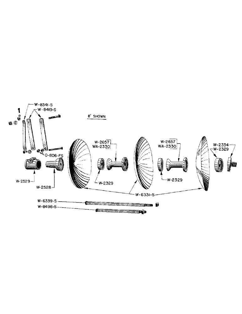 Схема запчастей Case IH WPA - (18) - CENTER GANG, 10 INCH SPACING, 6 FOOT, 8 FOOT, 10 FOOT 