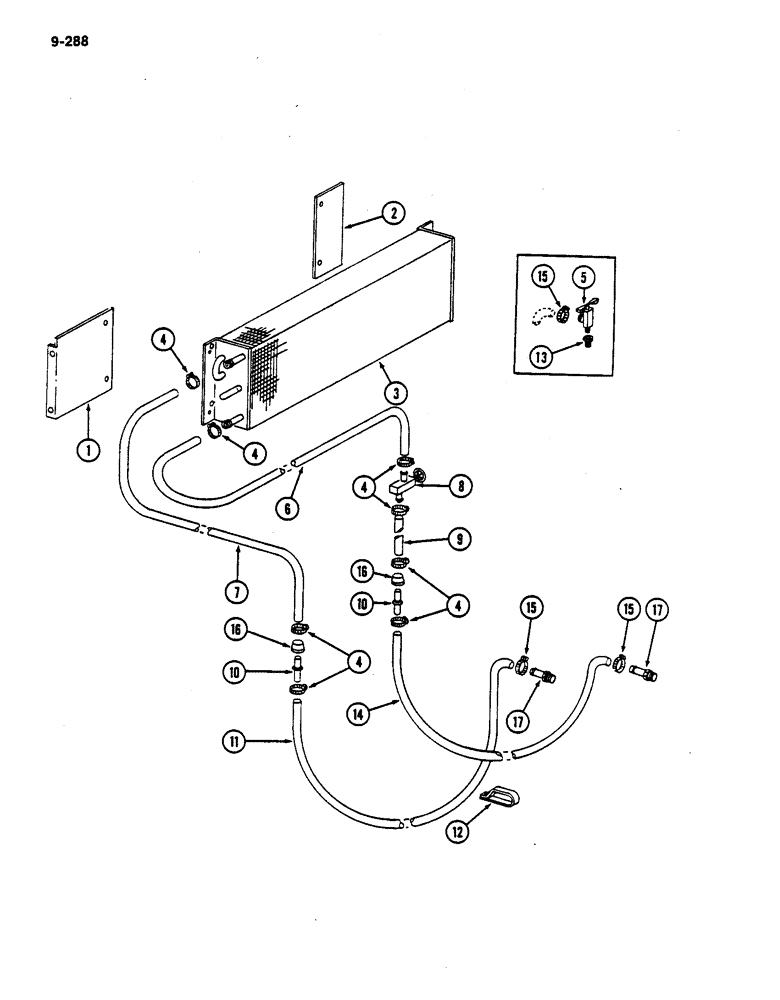 Схема запчастей Case IH 782 - (9-288) - OPERATORS CAB HEATER (09) - CHASSIS ATTACHMENTS