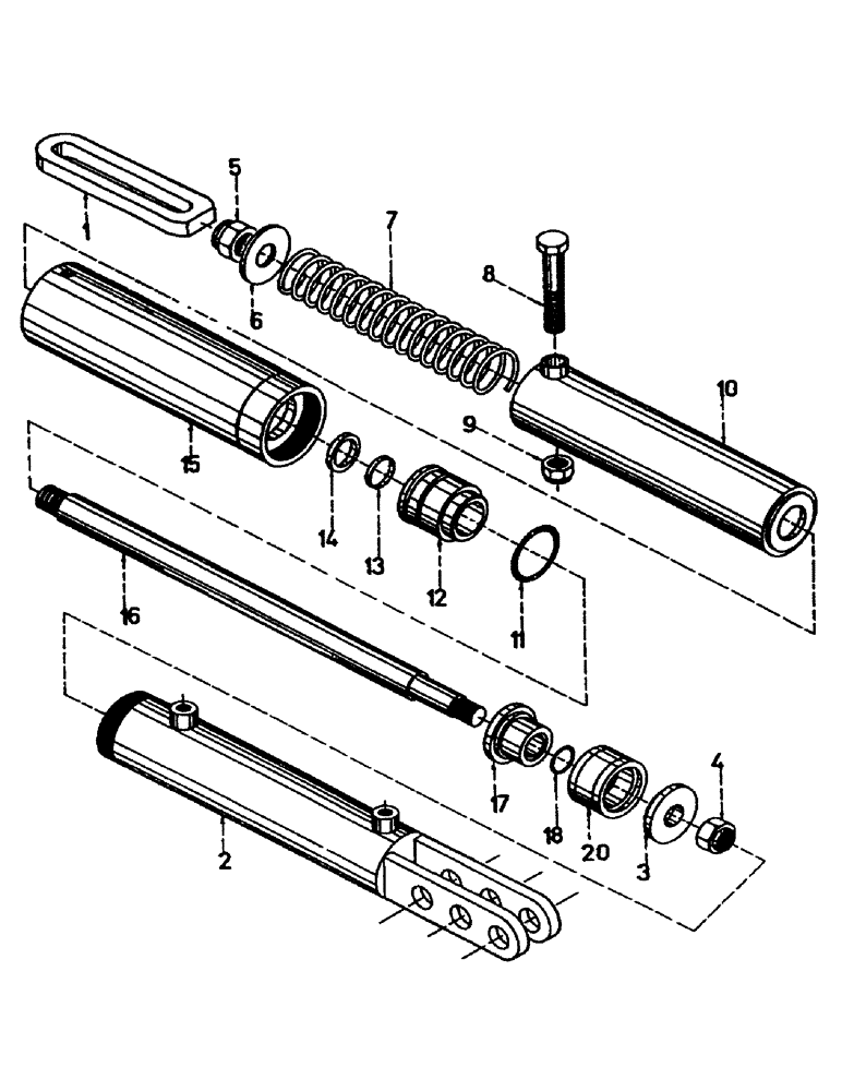 Схема запчастей Case IH 7000 - (B02-02) - HYDRAULIC CYLINDER, CROP DIVIDER LIFT ARMS Hydraulic Components & Circuits