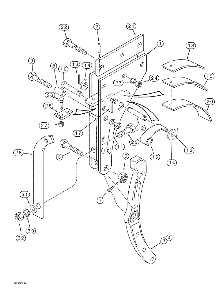 Схема запчастей Case IH 145 - (09-05) - SPRING TRIP BEAM (09) - CHASSIS/ATTACHMENTS