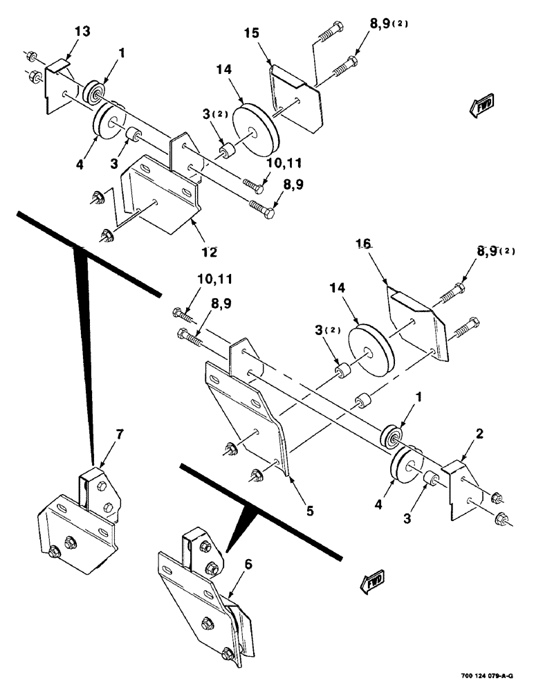 Схема запчастей Case IH 8545 - (6-32) - WIRE GUIDE AND ROLLER ASSEMBLIES (S.N. CFH0044903 AND LATER) (14) - BALE CHAMBER
