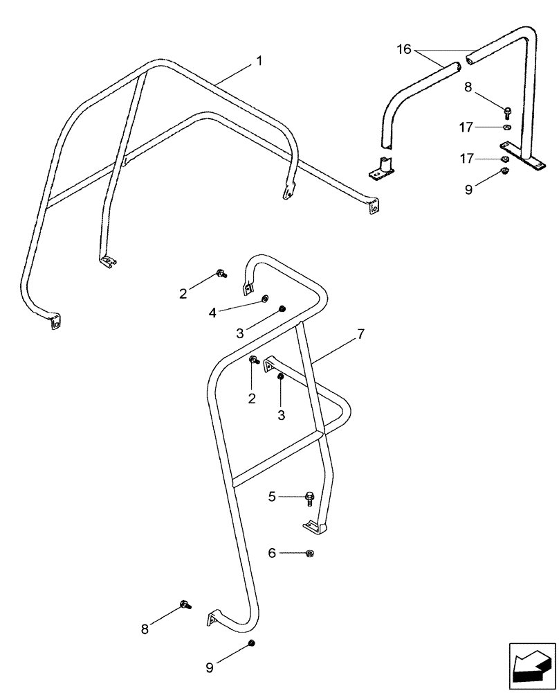 Схема запчастей Case IH 2588 - (90.118.20) - HAND RAILS - DECK, SERVICE (90) - PLATFORM, CAB, BODYWORK AND DECALS