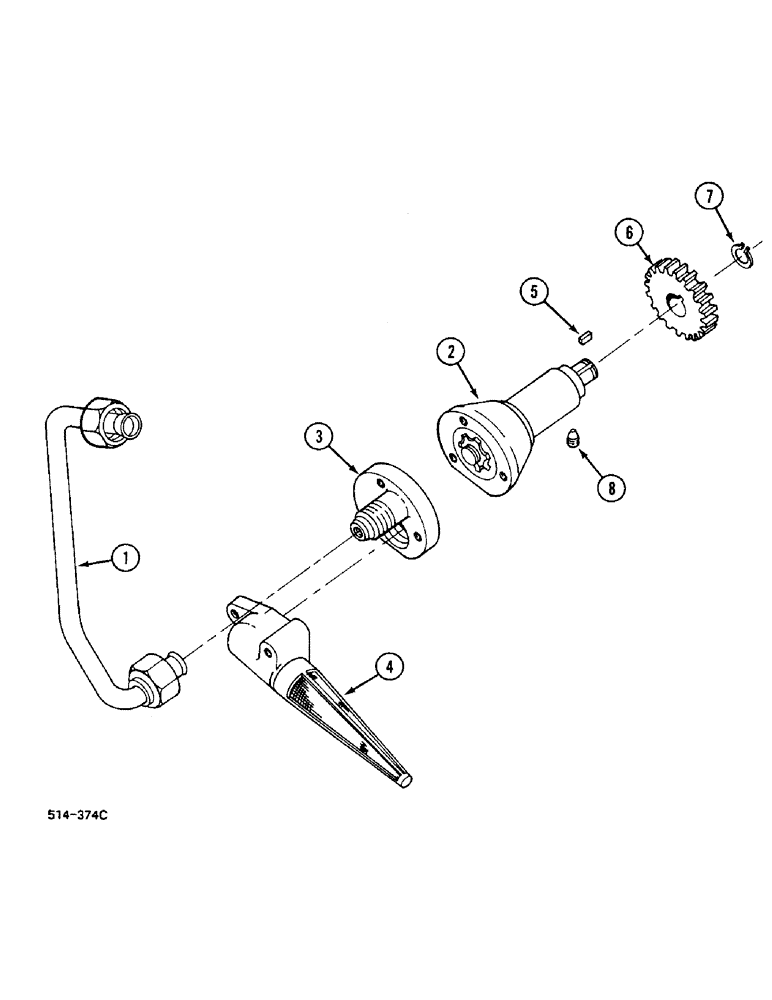 Схема запчастей Case IH 248 - (8-652) - HYDRAULIC LUB PUMP - SYNCHROMESH DRIVE (08) - HYDRAULICS