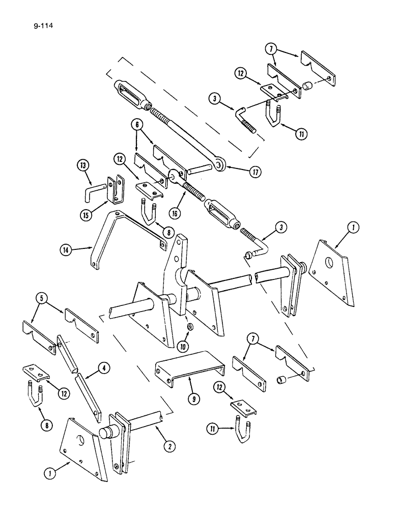 Схема запчастей Case IH 7200 - (9-114) - HYDRAULIC LIFT (09) - CHASSIS/ATTACHMENTS