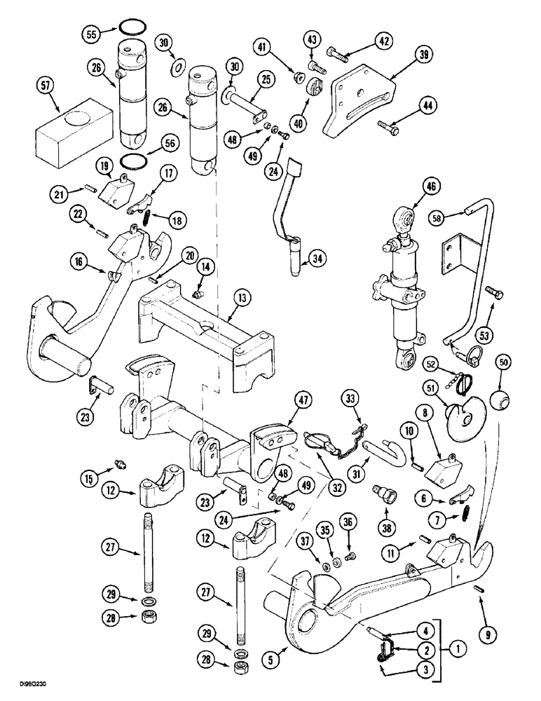 Схема запчастей Case IH 5150 - (9G-106) - HITCH - 3 POINT FRONT (09) - CHASSIS/ATTACHMENTS