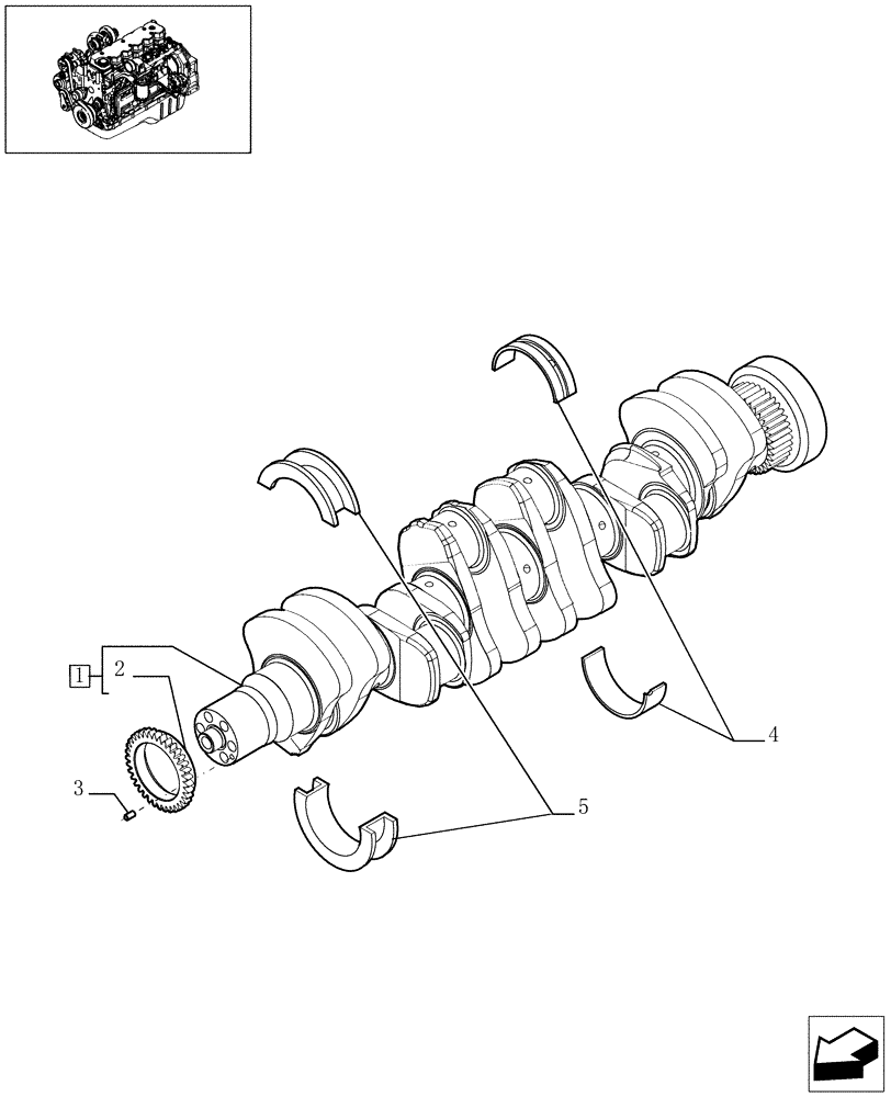 Схема запчастей Case IH F4HE9684J J102 - (0.08.0[01]) - CRANKSHAFT (504068995) 