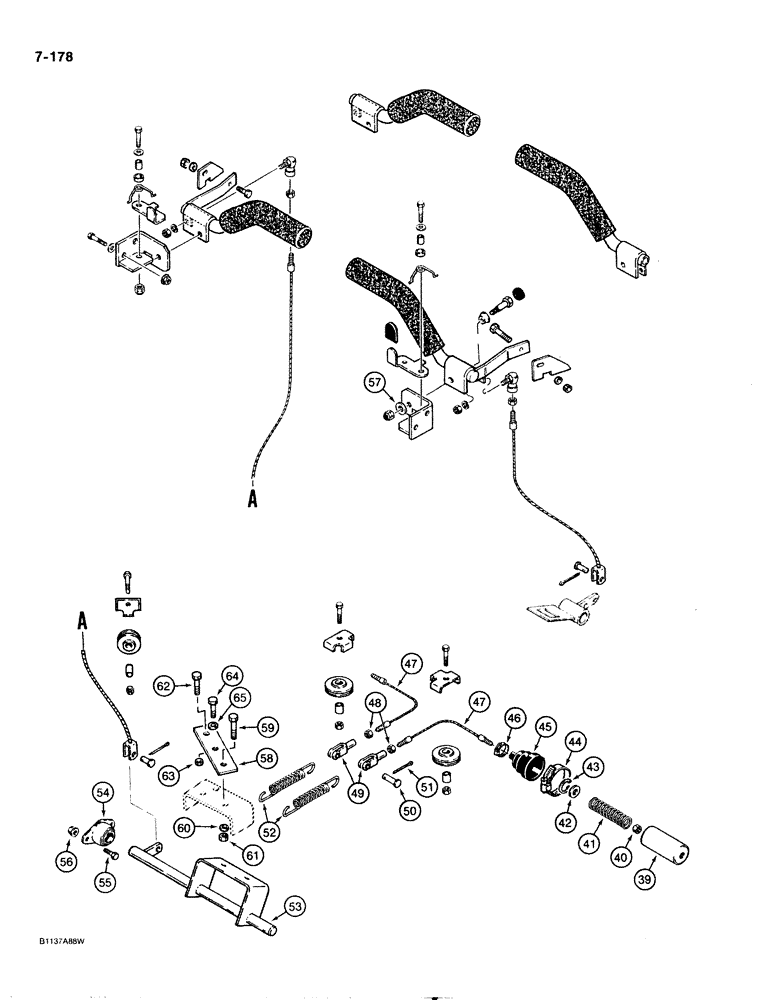 Схема запчастей Case IH 1818 - (7-178) - PARKING LATCH AND OPERATORS RESTRAINTS (07) - BRAKES