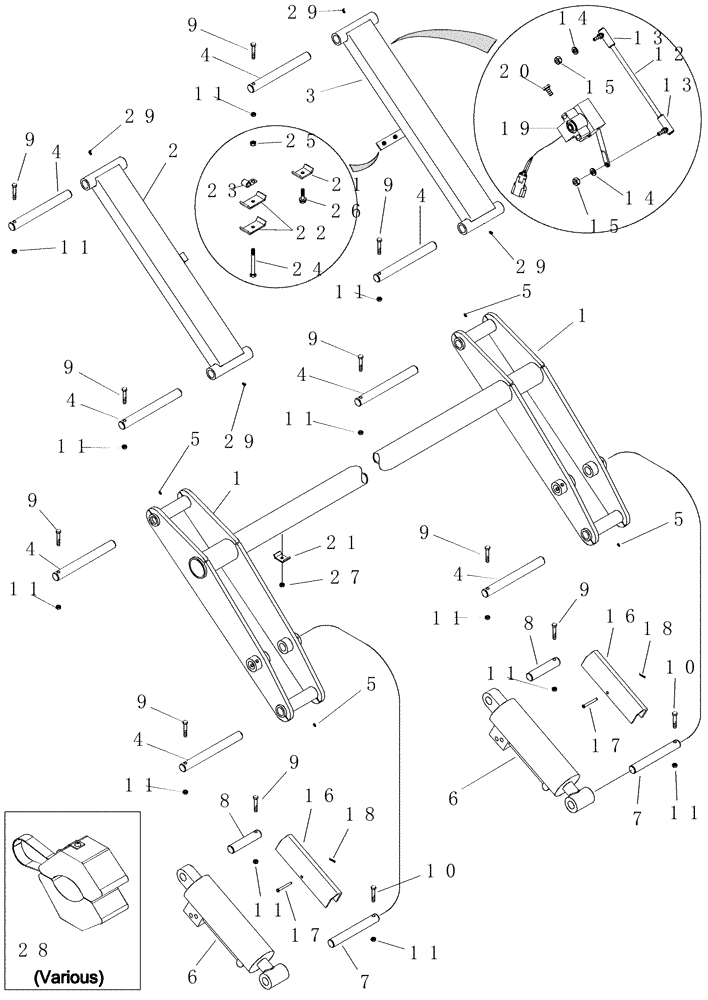 Схема запчастей Case IH 1200PT - (G.10.A[01]) - FRAME - TOOLBAR LIFT LINKAGE - 12 ROW & 16 ROW G - Tool Positioning