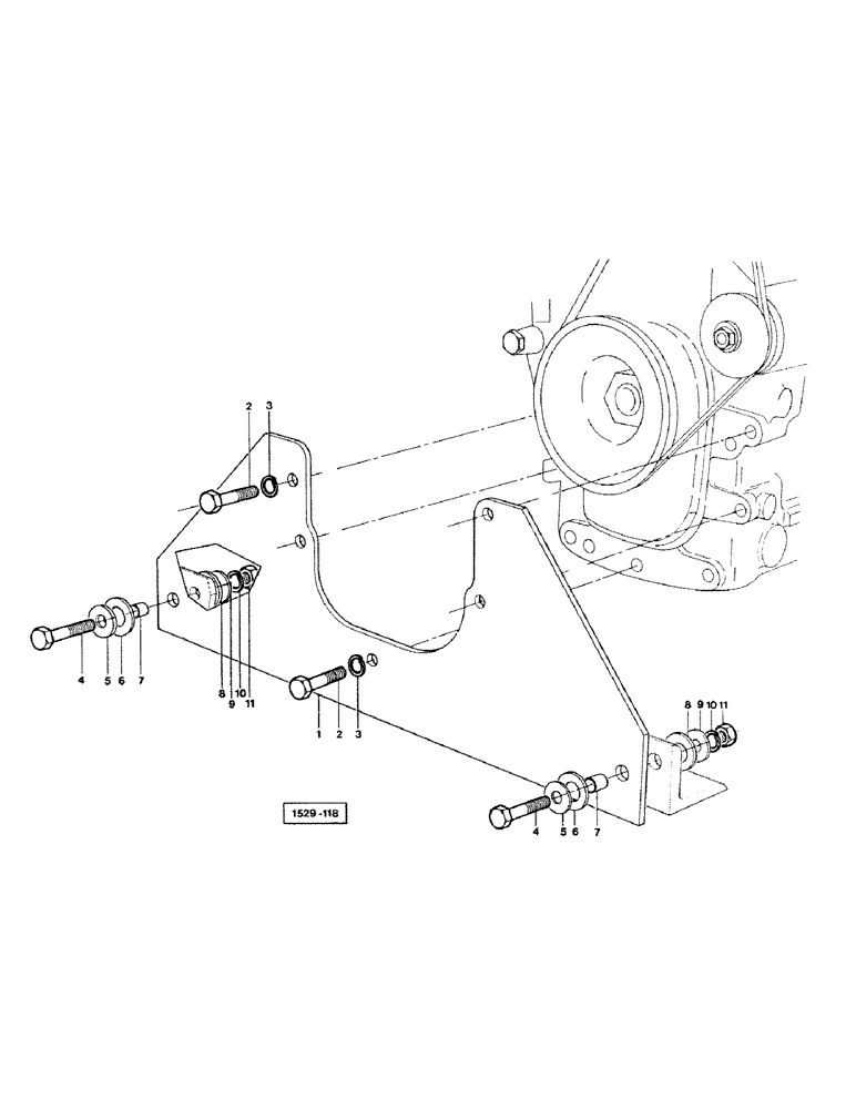 Схема запчастей Case IH 1529 - (029G) - DEUTZ ENGINE REAR MOUNTING, KIT E19503 