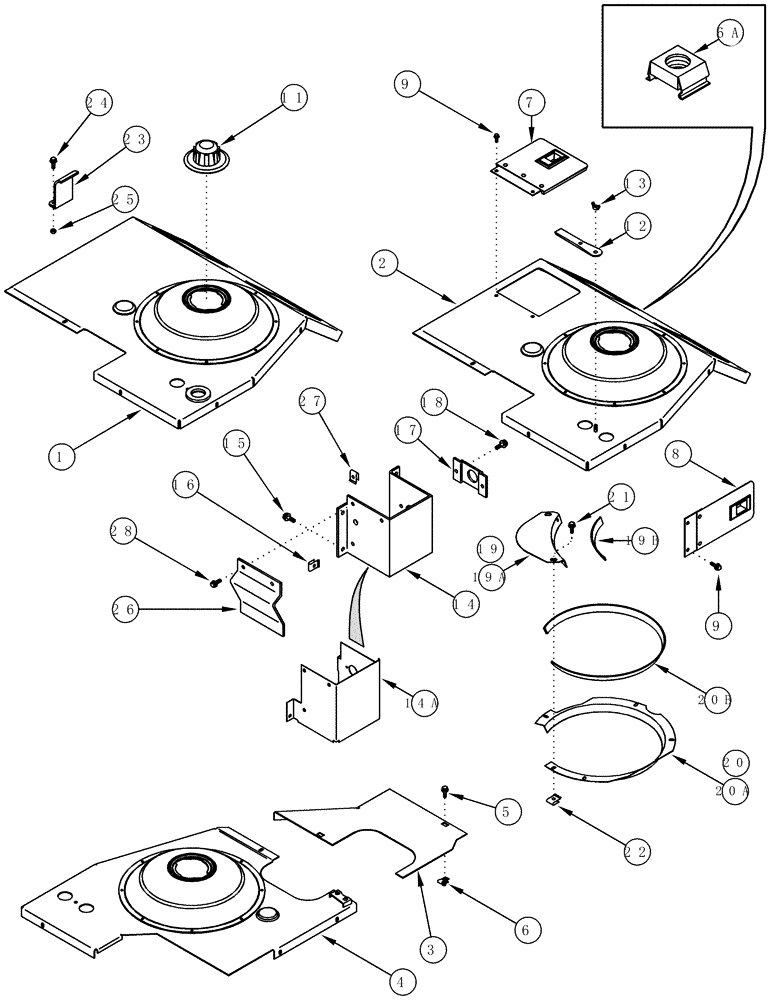 Схема запчастей Case IH CPX610 - (09A-29) - COVERS (13) - PICKING SYSTEM