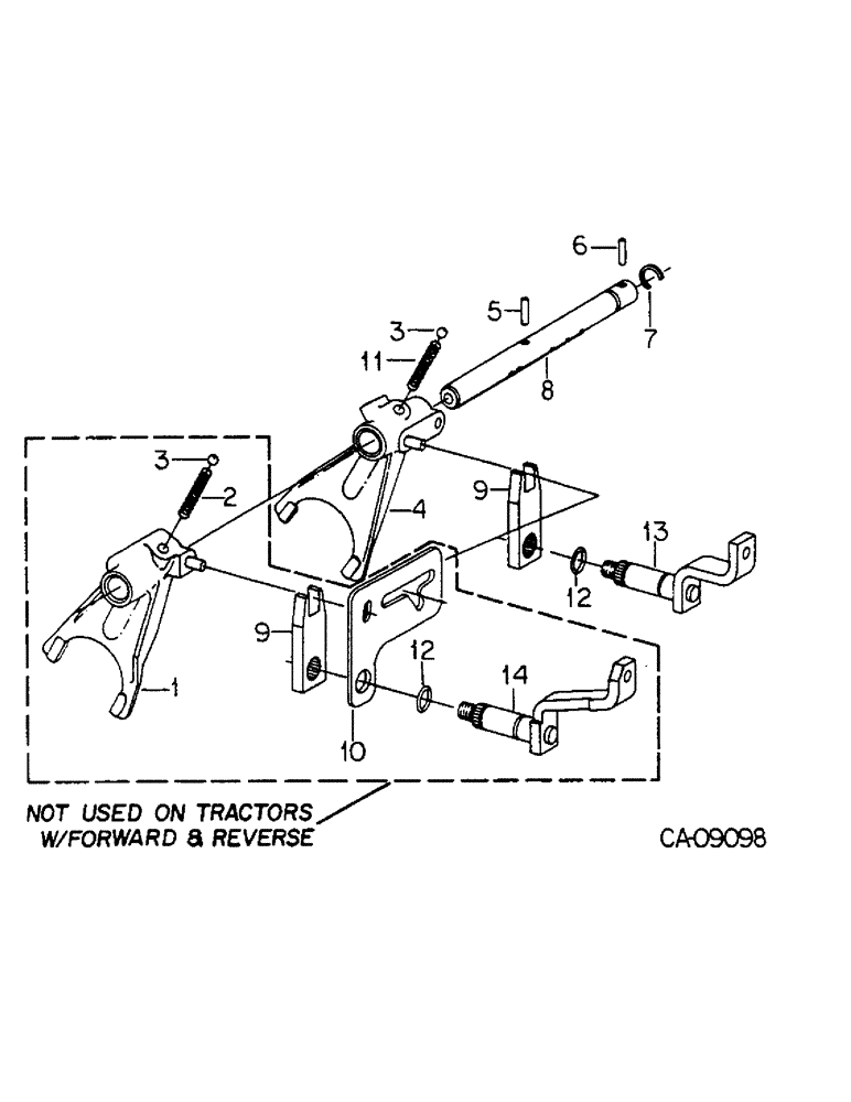 Схема запчастей Case IH 584 - (07-31) - GEAR SHIFT MECHANISM, RANGE TRANSMISSION, H PATTERN SHIFT, TRACTORS W/S/N 10179 & BELOW (04) - Drive Train
