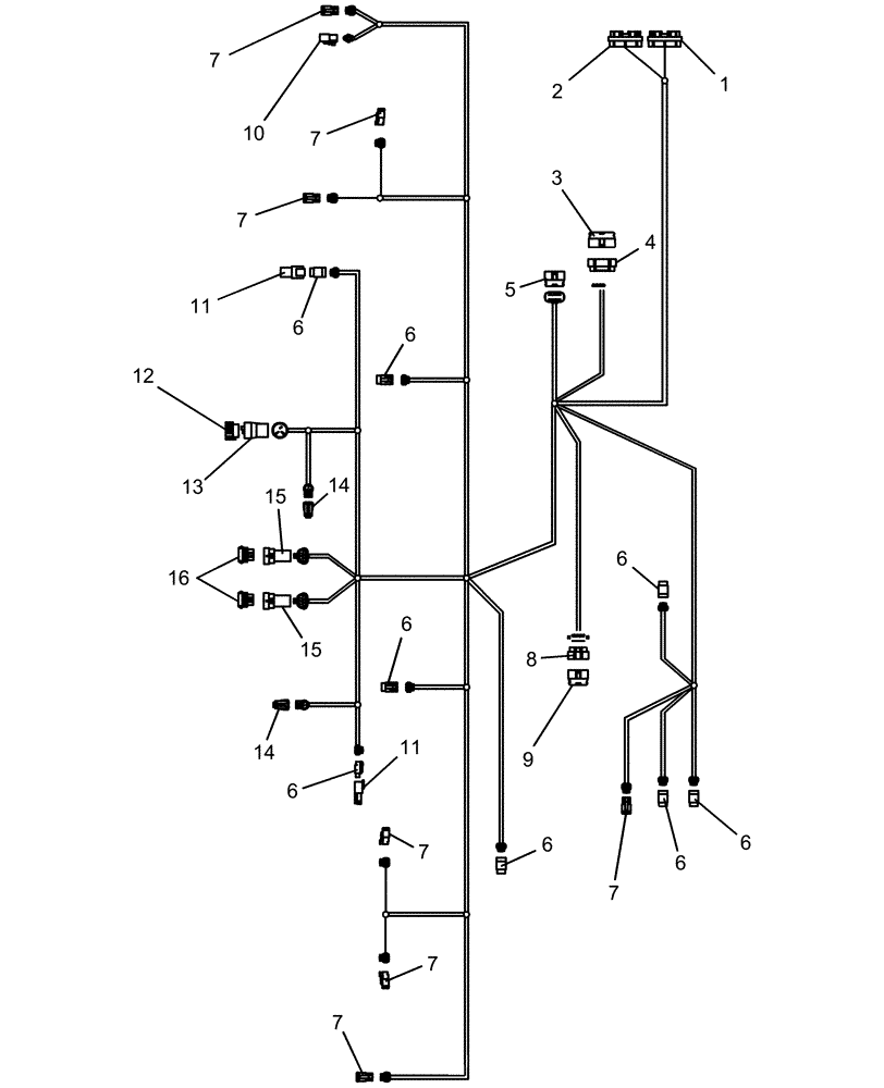 Схема запчастей Case IH 1260 - (55.512.12[01]) - ELECTRICAL - TOOLBAR HARNESS 60 / 66 (55) - ELECTRICAL SYSTEMS