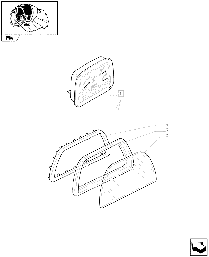 Схема запчастей Case IH FARMALL 95N - (1.92.75/ A) - INSTRUMENT CLUSTER - BREAKDOWN (10) - OPERATORS PLATFORM/CAB