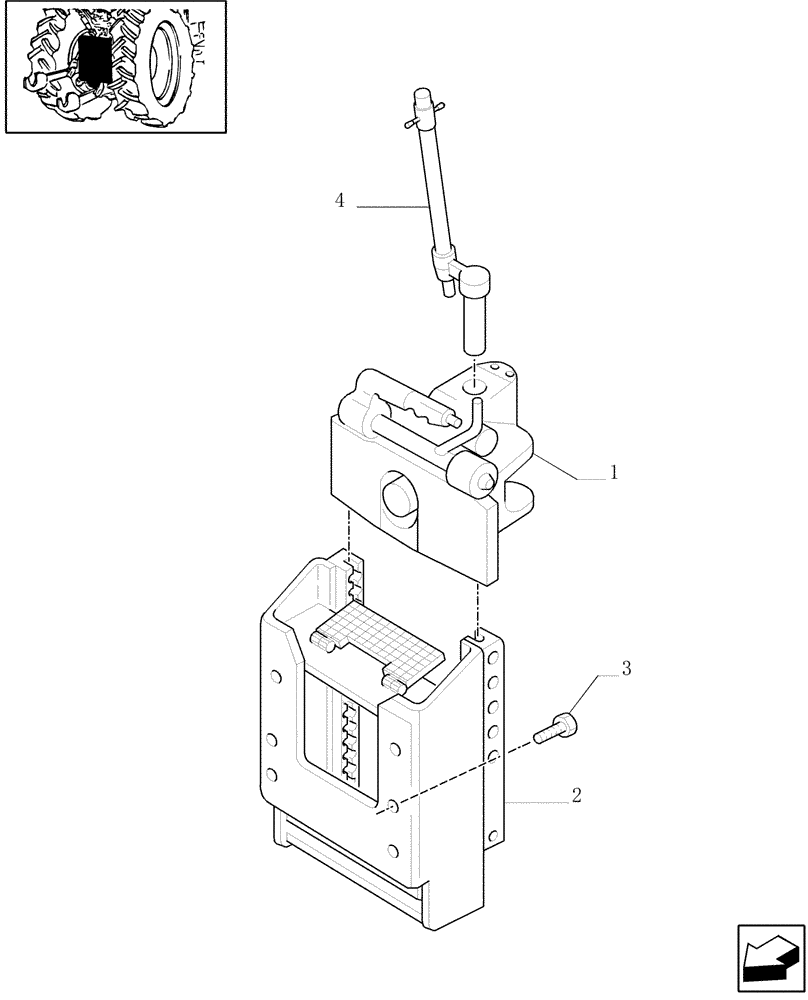 Схема запчастей Case IH JX90U - (1.89.3/06) - (VAR.897) TOW HOOK AND SUPPORT (SAUERMANN) (09) - IMPLEMENT LIFT