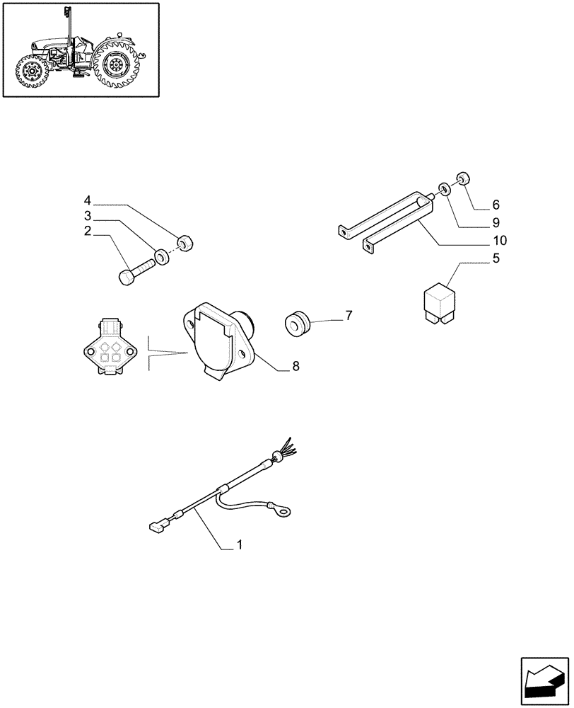 Схема запчастей Case IH JX1075C - (1.75.4/03) - (VAR.738/1) ADDITIONAL POWER POINTS - NA (06) - ELECTRICAL SYSTEMS
