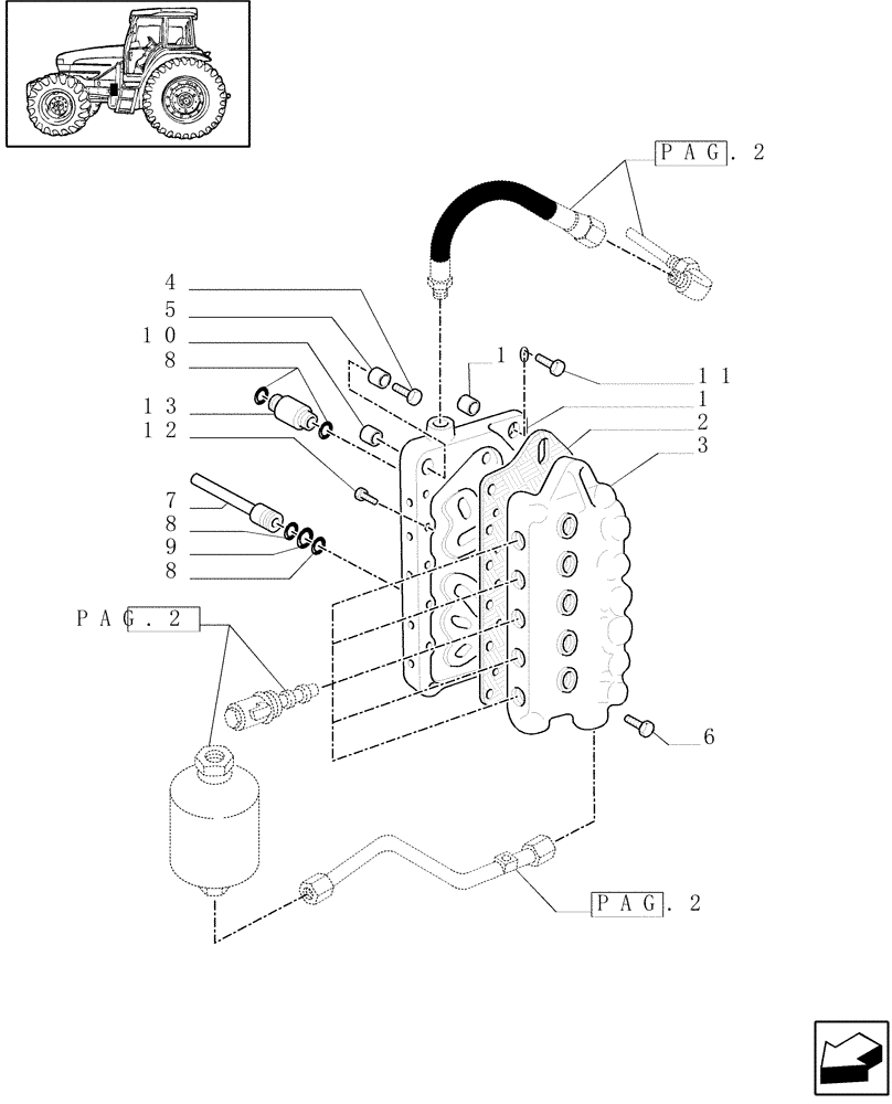 Схема запчастей Case IH MXM120 - (1.29.6[01]) - HYDRAULIC GEARBOX CONTROL (03) - TRANSMISSION