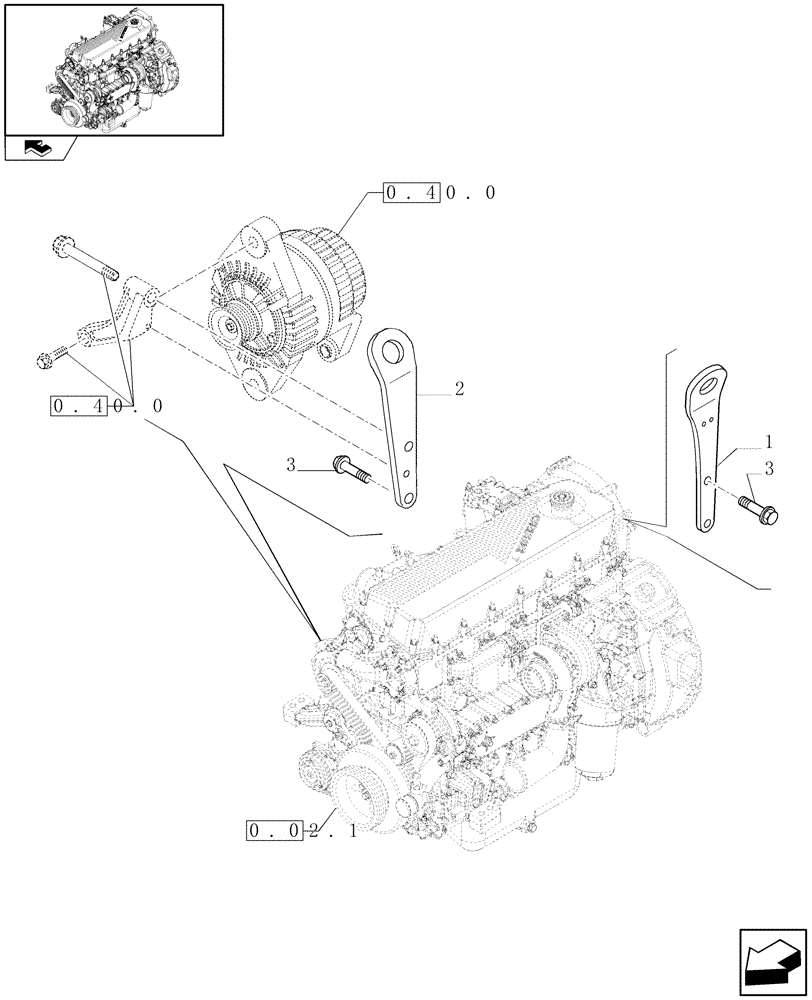 Схема запчастей Case IH F2CE9684C E015 - (0.45.0) - HOOKS - ENGINE (504045661) 
