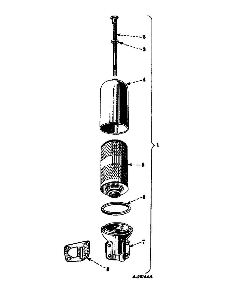 Схема запчастей Case IH FARMALL MV - (025) - CARBURETED ENGINE, LUBRICATING OIL FILTER (01) - ENGINE