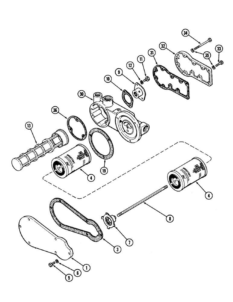 Схема запчастей Case IH 1896 - (8-256) - HYDRAULICS, OIL FILTER AND SCREEN (08) - HYDRAULICS